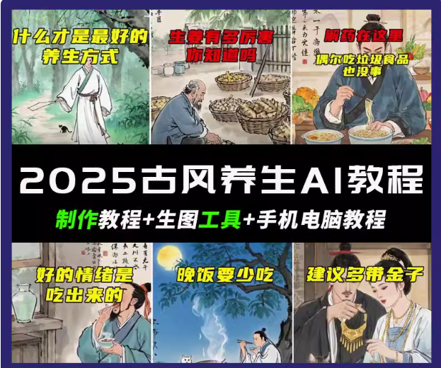 20250308135006-67cc4b0e29827.png 抖音AI古风养生视频教程日入五张 轻松涨粉 10W+