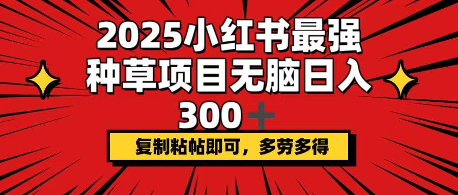 2025小红书最强种草项目，无脑日入300+，复制粘帖即可，多劳多得外贸跨境出海-网赚项目-副业赚钱-互联网创业-外贸跨境出海-资源整合阿婆出海